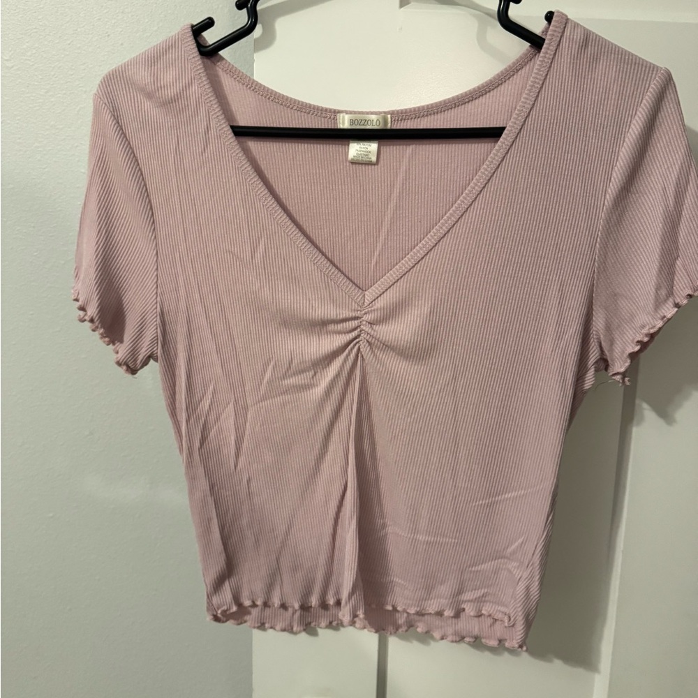Bozzolo Blush V-Neck Crop Top